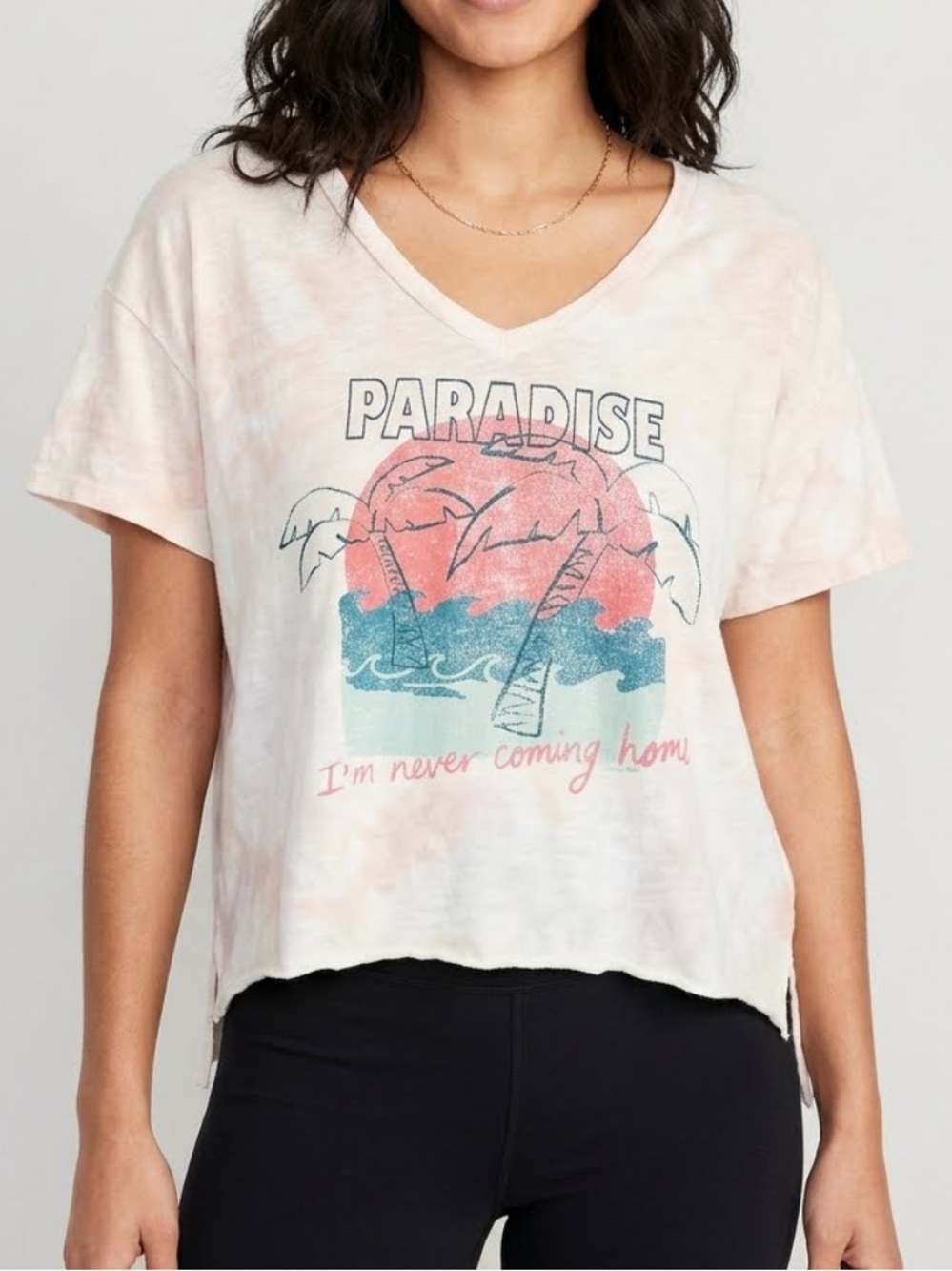 OFFLINE AERIE Tie Dye Paradise Graphic Slub Tee Small